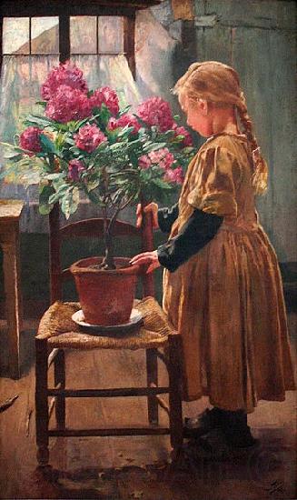 Leon Frederic Rhododendron in Bloom France oil painting art